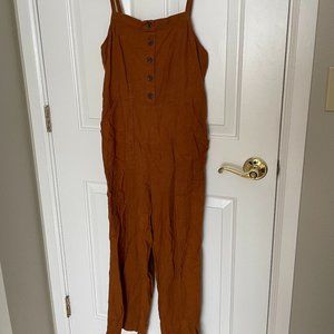 Cropped Linen Jumpsuit